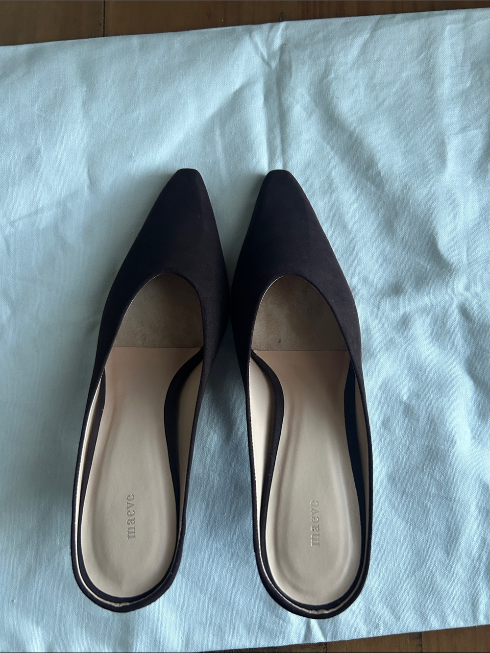 Maeve Brown Pointed-Toe Mule Slides